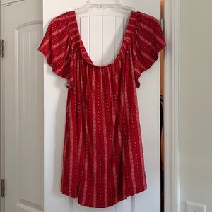 Red off the shoulder top